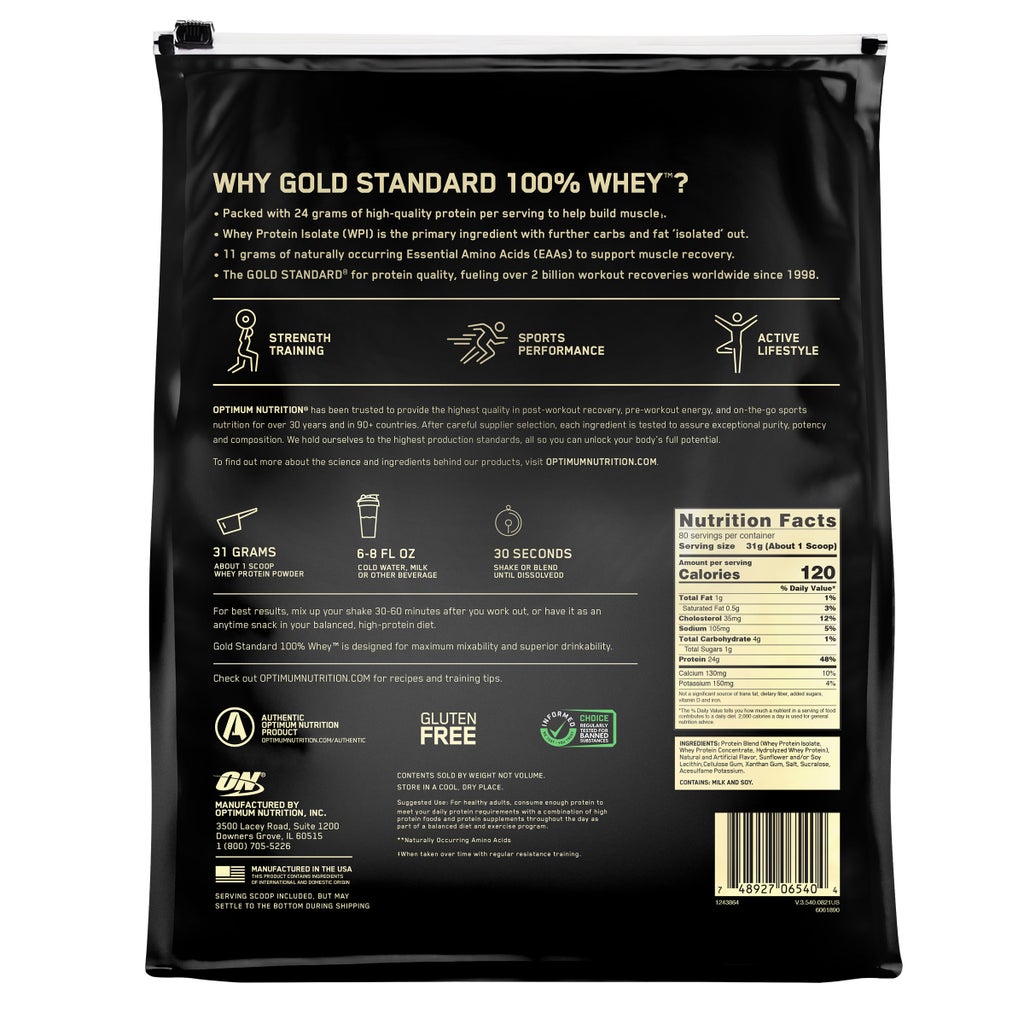 Optimum Nutrition Gold Standard 100% Whey – Vị kem vani, 5.47 lbs – Ảnh Costco số 2