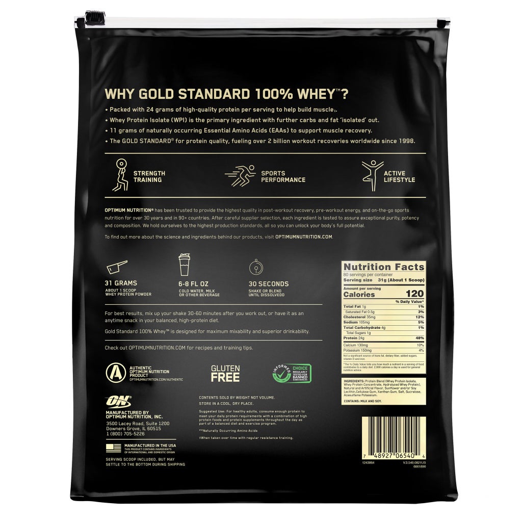 Optimum Nutrition Gold Standard 100% Whey – Vị kem vani, 5.47 lbs – Ảnh Costco số 3