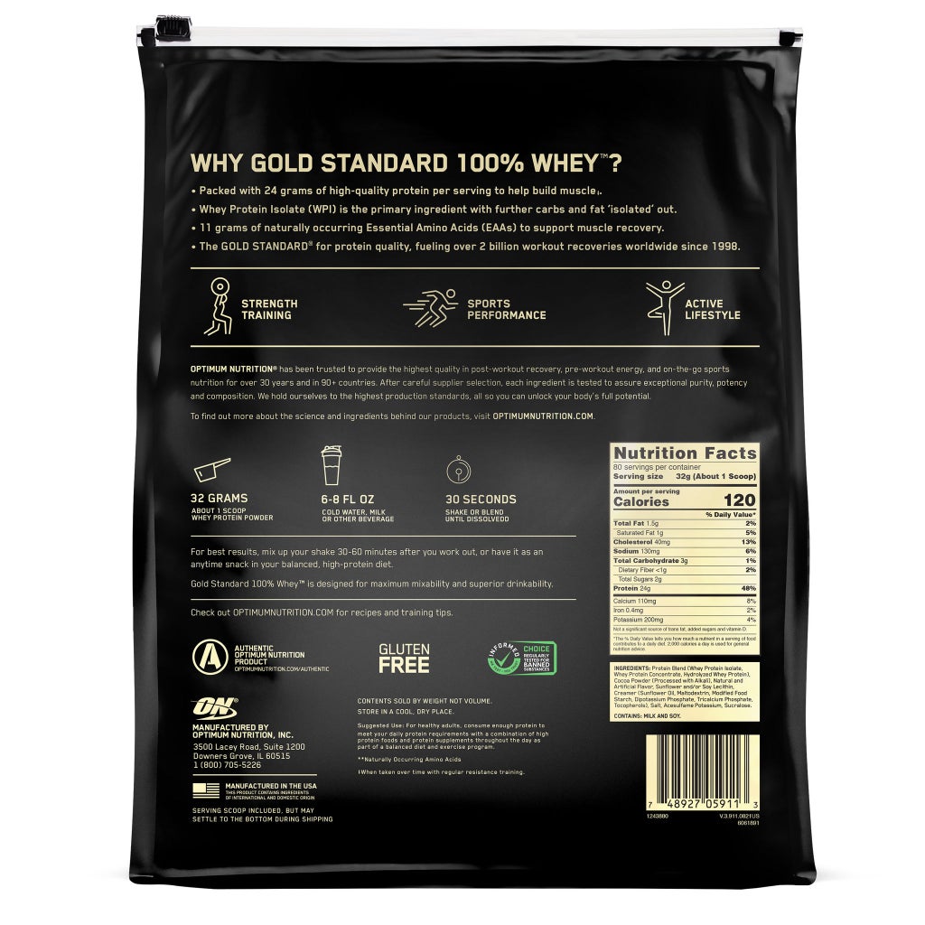 Optimum Nutrition Gold Standard 100% Whey – Vị sô-cô-la sữa đậm, 5.64 lbs – Ảnh Costco số 3