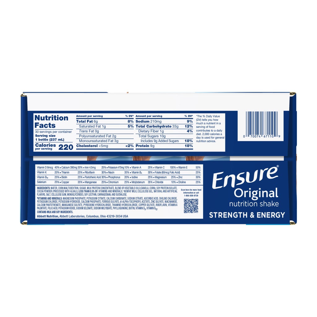 Ensure Original – Thức uống dinh dưỡng vị sô-cô-la sữa, 8 fl. oz/chai, lốc 30 chai – Ảnh Costco số 2