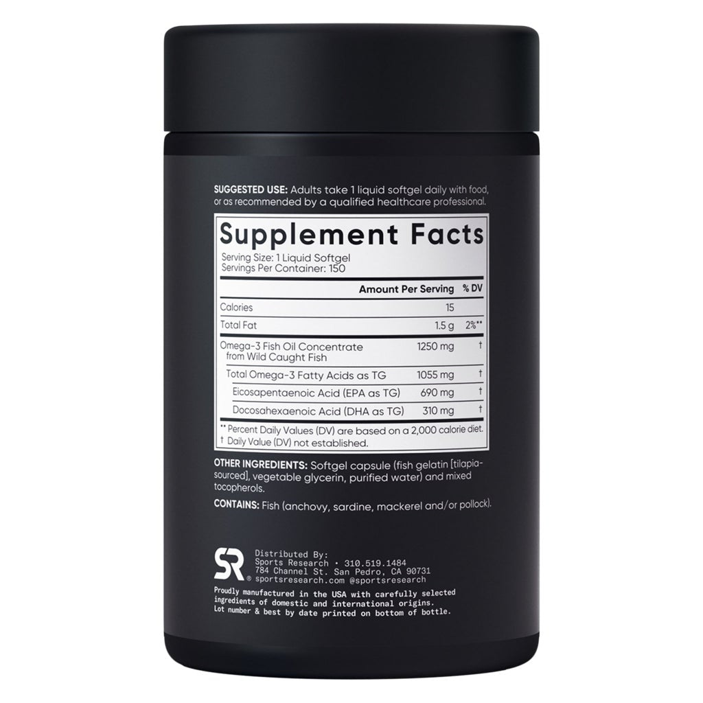 Sports Research Triple Strength Omega-3 – Dầu cá, 150 viên nang mềm – Ảnh Costco số 3