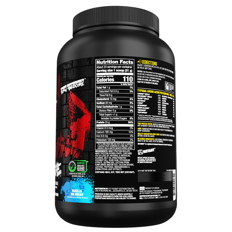 Mutant ISO Surge 1.6lb - Vanilla Ice Cream Nutrition Facts / Directions