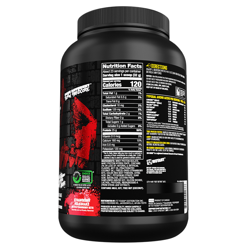 Mutant ISO Surge 1.6lb - Strawberry Milkshake Nutrition Facts / Directions