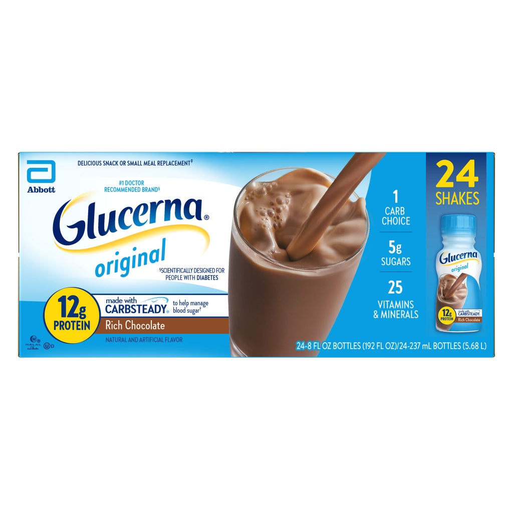 Glucerna Original – Thức uống dinh dưỡng vị sô-cô-la cho người đái tháo đường, 8 fl oz/chai, lốc 24 chai – Ảnh Costco số 1