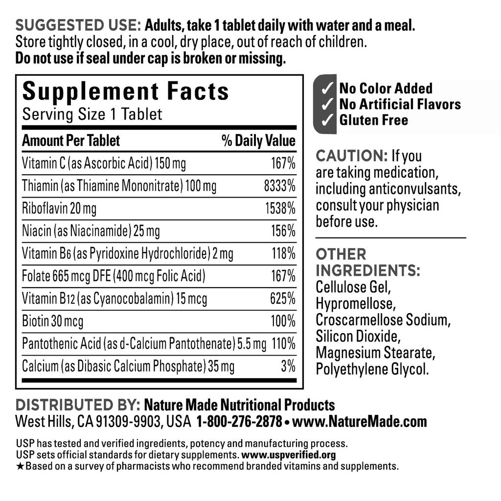Nature Made Super B-Complex – Vitamin nhóm B và C, 460 viên nén – Ảnh Costco số 3