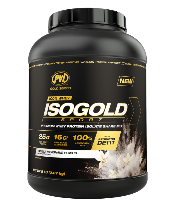PVL ISOGOLD Sport Whey Protein Isolate - Vanilla Milk Shake 5 lb