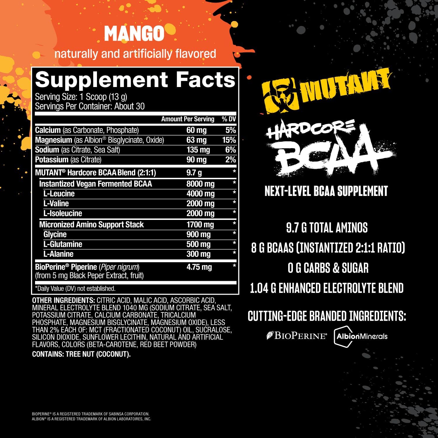 Mutant Hardcore BCAA 390g