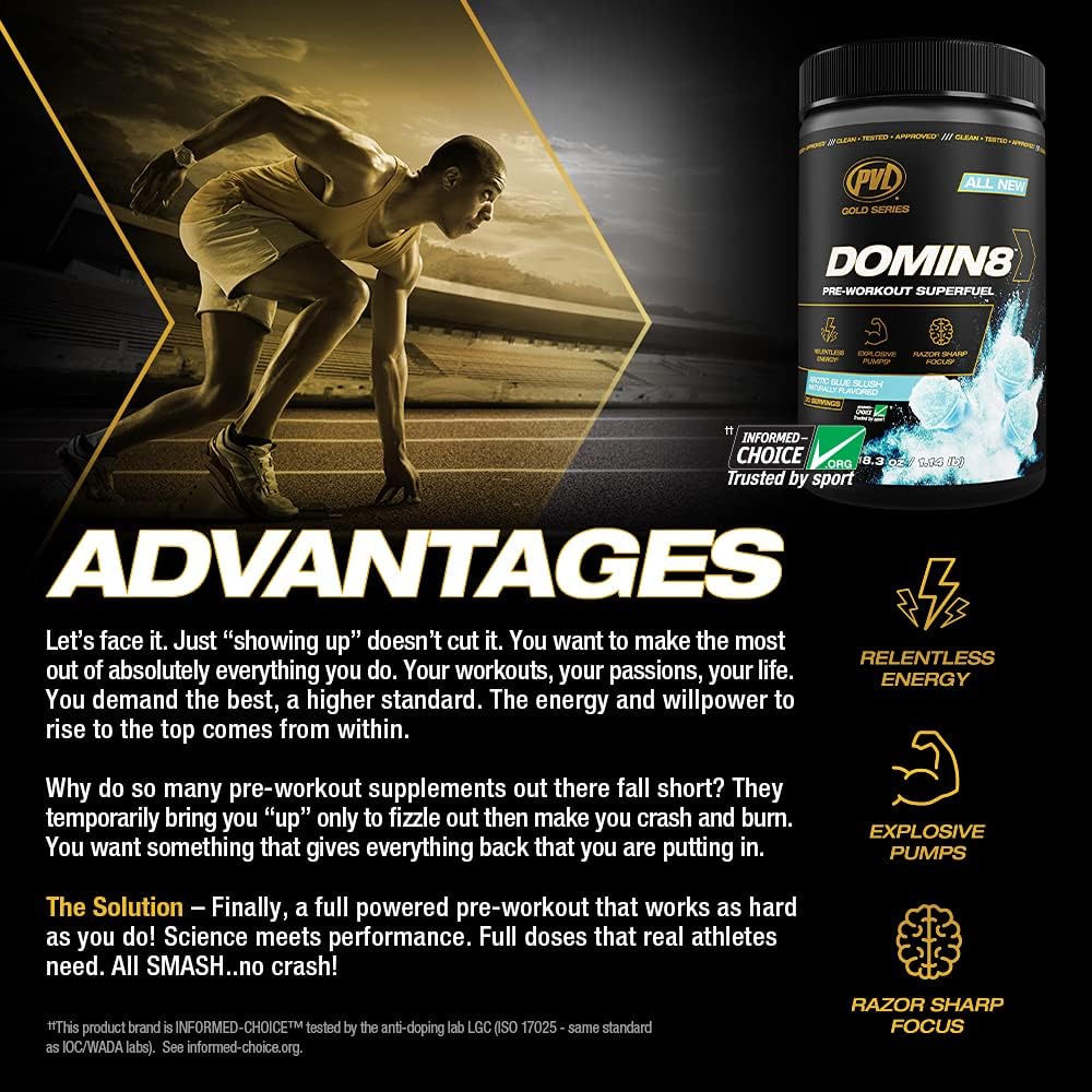 PVL DOMIN8 Pre-Workout Superfuel 520g