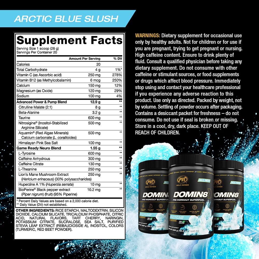 PVL DOMIN8 Pre-Workout Superfuel 520g