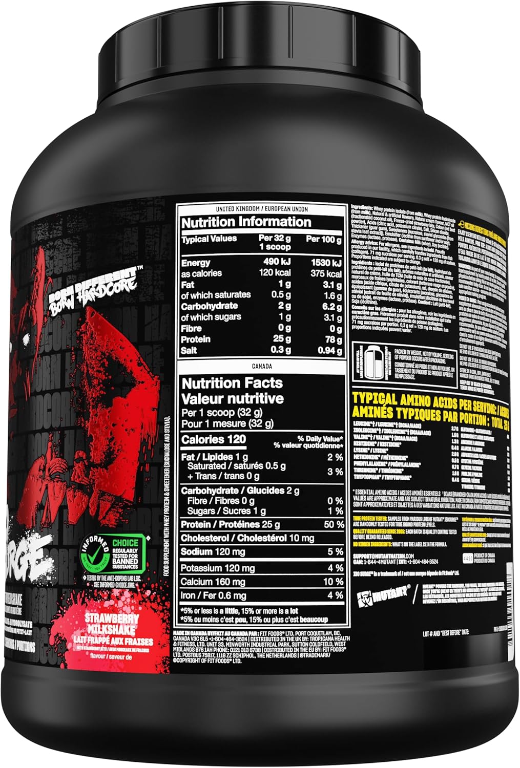 Sữa Protein Mutant ISO Surge 5LB Hương Vị Hỗn Hợp